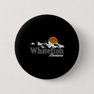 Chapa Redonda De 5 Cm Esquiar Whitefish Montana Amante de la Montaña