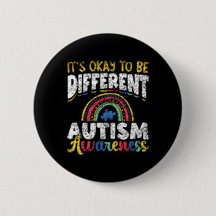 Chapa Redonda De 5 Cm Está bien ser diferente autista de conciencia sobr