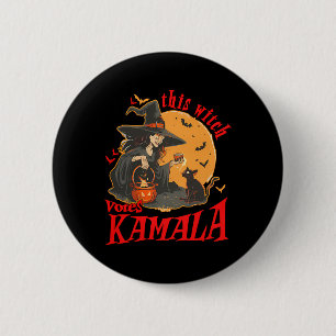 Chapa Redonda De 5 Cm Esta bruja vota a feminista de Kamala Witchen Hall