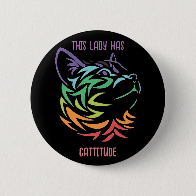 Chapa Redonda De 5 Cm Esta Dama tiene Catitud (Anverso)