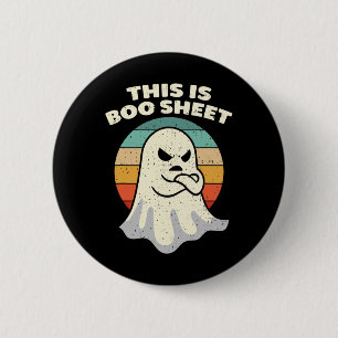 Chapa Redonda De 5 Cm Esta es la hoja de boo Ghost Retro Halloween disfr