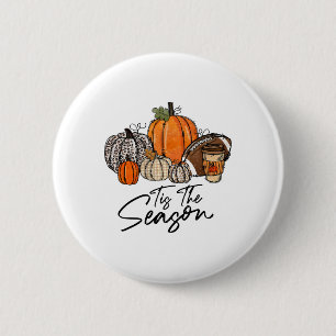 Chapa Redonda De 5 Cm Esta es la temporada de la hoja de calabaza Latte 