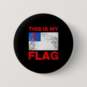 Chapa Redonda De 5 Cm Esta Es Mi Bandera - Cruz Premium de Jesús Cristia
