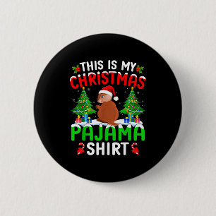 Chapa Redonda De 5 Cm Esta es mi marmota de Navidad amante de la Navidad