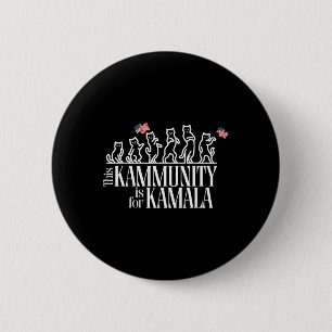 Chapa Redonda De 5 Cm Esta Kamunidad Es Para Kamala Patriótica Gatos Ame