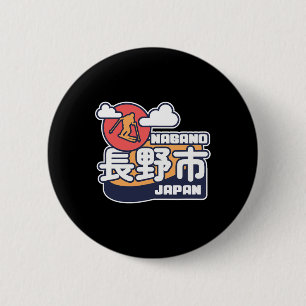 Chapa Redonda De 5 Cm Estación de esquí de Nagano Japón Esquí Alpes japo