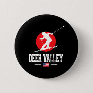 Chapa Redonda De 5 Cm Estación De Esquí Deer Valley Usa Rocky Mountains 