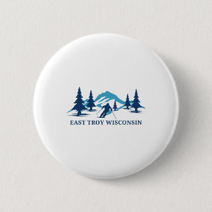 Chapa Redonda De 5 Cm Estación de esquí East Troy Wisconsin Esquiador Es