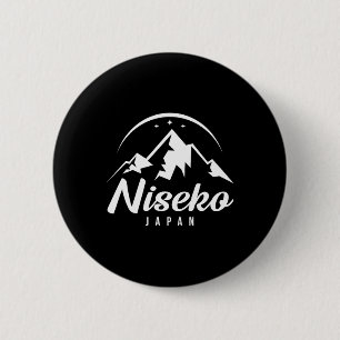 Chapa Redonda De 5 Cm Estación de esquí Niseko Japón Esquí Snowboard