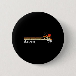 Chapa Redonda De 5 Cm Estación de esquí Retro Aspen Montañas Colorado Sn
