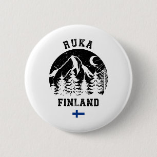 Chapa Redonda De 5 Cm Estación de esquí Ruka Kuusamo Finlandia Rukatuntu