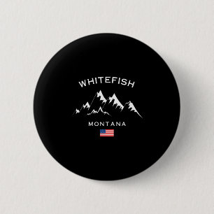 Chapa Redonda De 5 Cm Estación de esquí Whitefish Montana Montañas Rocos