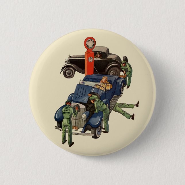 Chapa Redonda De 5 Cm Estación de servicio de servicio completo de Joe,  (Anverso)