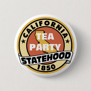 CHAPA REDONDA DE 5 CM ESTADO DE LA FIESTA DEL TÉ DE CALIFORNIA