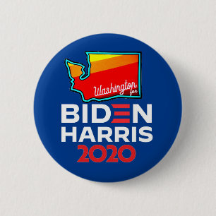 Chapa Redonda De 5 Cm Estado de Washington para Biden Harris 2020