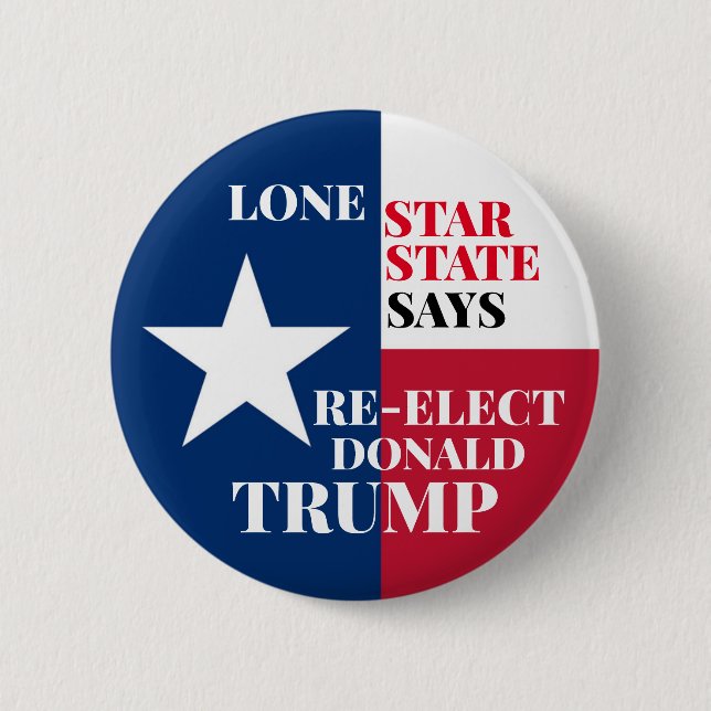 Chapa Redonda De 5 Cm Estado solitario de estrella para Trump 2020 (Anverso)