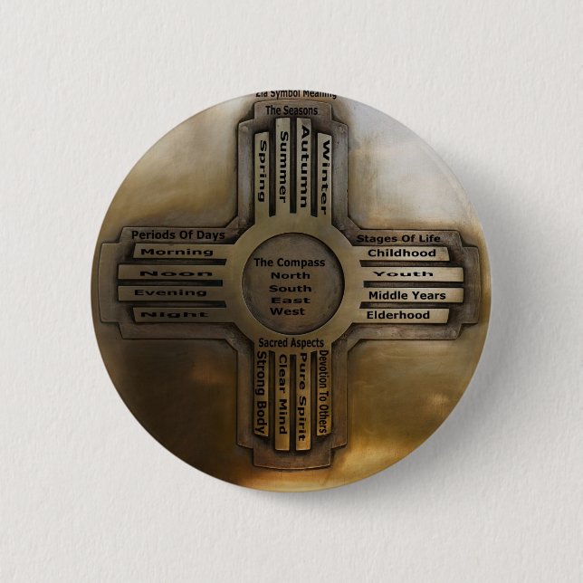 Chapa Redonda De 5 Cm Estado Zia de New México (Anverso)