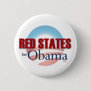 Chapa Redonda De 5 Cm Estados rojos para Obama