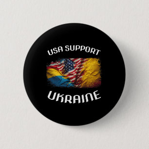 Chapa Redonda De 5 Cm Estados Unidos Apoya a Ucrania Stand Usa Bandera U