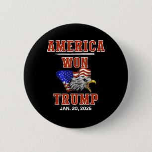 Chapa Redonda De 5 Cm Estados Unidos Ganó Trump Ganamos Nosotros, El Pue