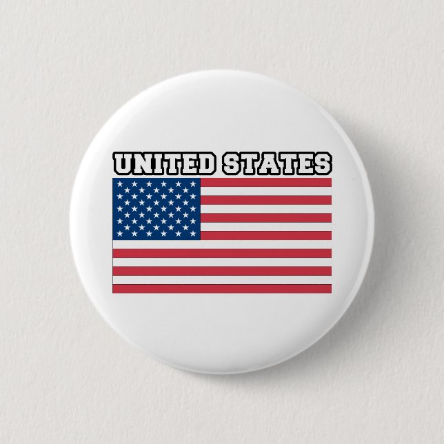 Chapa Redonda De 5 Cm Estados Unidos señalan por medio de una bandera (Anverso)