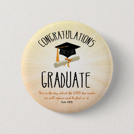 Chapa Redonda De 5 Cm Estallido de oro de graduación religiosa con gorro