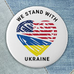 Chapa Redonda De 5 Cm Estamos con Ucrania EE.UU.<br><div class="desc">Ucrania y Estados Unidos: corazón de la bandera estadounidense con los colores de la bandera ucraniana azul y amarillo / oro y los colores de la bandera de Estados Unidos rojo blanco y azul para mostrar apoyo a la solidaridad, paz y libertad de Ucrania. DERECHOS RESERVADOS © 2021 Judy Burrows,...</div>