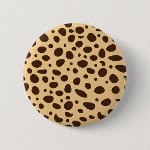 Chapa Redonda De 5 Cm Estampado de Guepardo Marrón