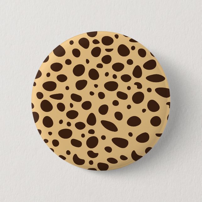 Chapa Redonda De 5 Cm Estampado de Guepardo Marrón (Anverso)