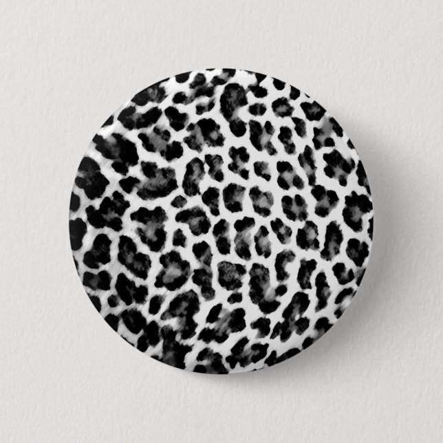Chapa Redonda De 5 Cm Estampado leopardo negro y blanco (Anverso)