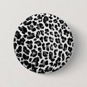 Chapa Redonda De 5 Cm Estampado leopardo negro y blanco