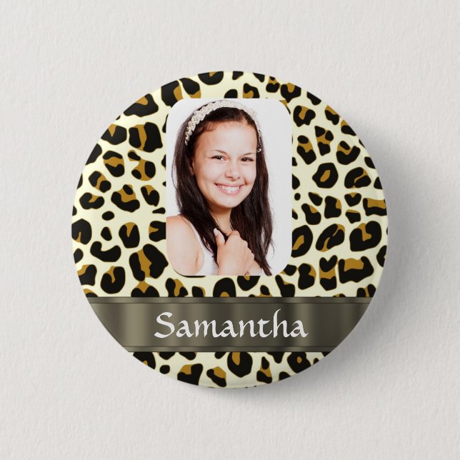 Chapa Redonda De 5 Cm Estampado leopardo personalizado (Anverso)