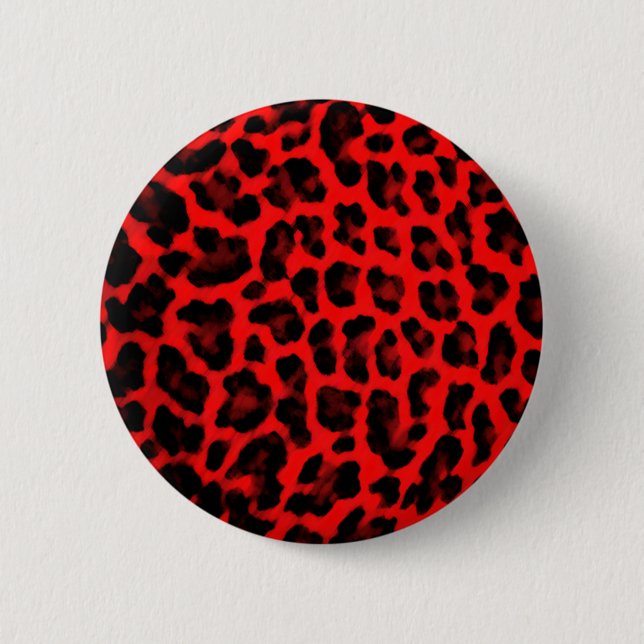 Chapa Redonda De 5 Cm Estampado leopardo rojo (Anverso)