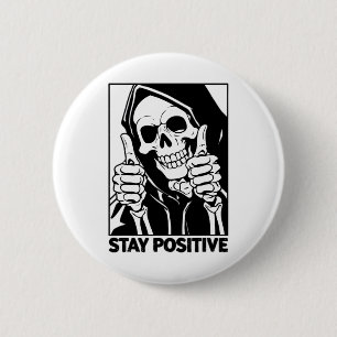 Chapa Redonda De 5 Cm Estancia Motivadora Positiva Skeleton Grim Reaper 
