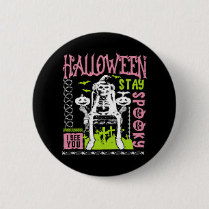 Chapa Redonda De 5 Cm Estar asustada en Halloween