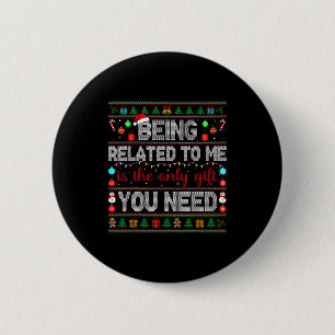 Chapa Redonda De 5 Cm Estar Relacionado Conmigo Divertido Navidad Famili