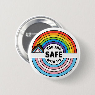 Chapa Redonda De 5 Cm Estás Seguro Conmigo Aliado LGBTQIA