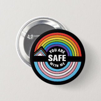 Chapa Redonda De 5 Cm Estás Seguro Conmigo Aliado LGBTQIA