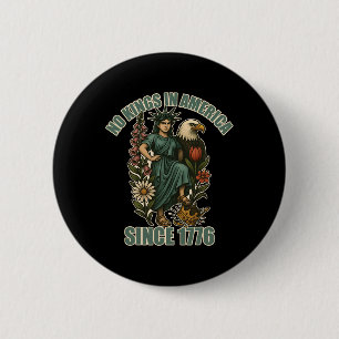 Chapa Redonda De 5 Cm Estatua de hielo anti Trump No King In America des