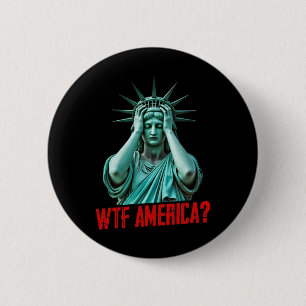 Chapa Redonda De 5 Cm Estatua de la Libertad de América Anti-Trump Polít