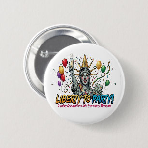 Chapa Redonda De 5 Cm Estatua de la Libertad para celebrar con diversión