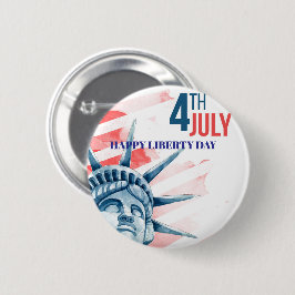 Chapa Redonda De 5 Cm Estatua de la Libertad Personalizado del 4 de juli