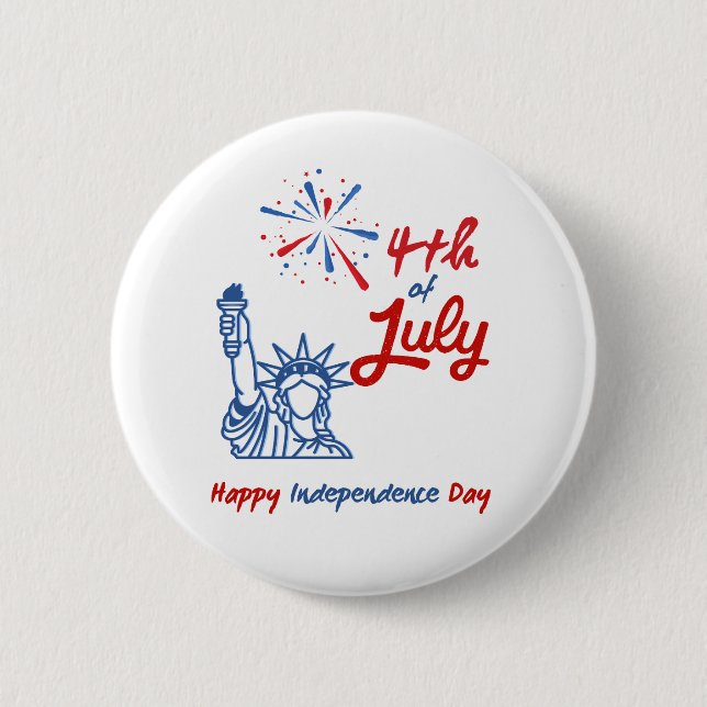 Chapa Redonda De 5 Cm Estatua de los fuegos artificiales de la Libertad  (Anverso)