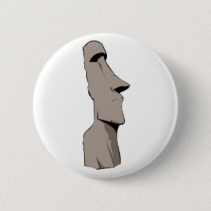 Chapa Redonda De 5 Cm Estatua de Moai (isla de pascua)