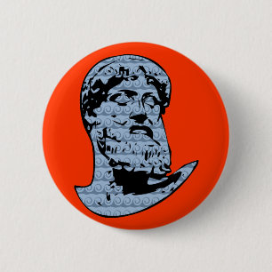 Chapa Redonda De 5 Cm Estatua de Poseidon