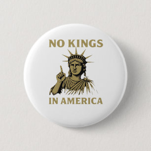 Chapa Redonda De 5 Cm Estatua No Kings In America De La Protesta Del Día