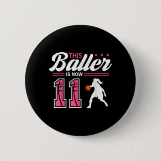 Chapa Redonda De 5 Cm Este Baloncestista Cumple 11 Años Basball Cumpleañ