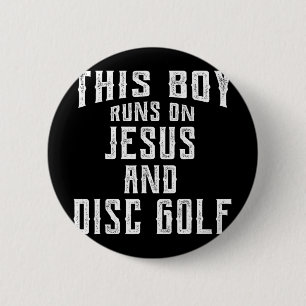 Chapa Redonda De 5 Cm Este Chico Corre En Jesús Y Disc Golf Regalo Crist