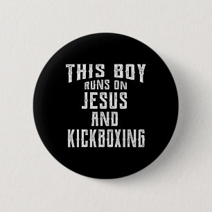 Chapa Redonda De 5 Cm Este Chico Corre Sobre Jesús Y Kickboxing Regalo C