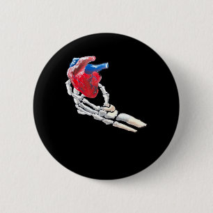 Chapa Redonda De 5 Cm Este Es Mi Corazón - Manos Skeleton Heart